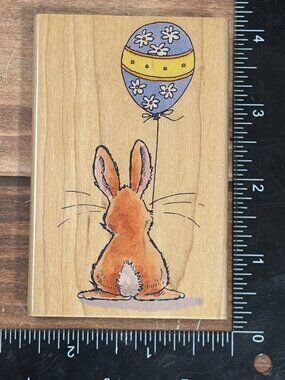 Penny Black Margaret Sherry Easter Balloon 2865K Wood Mounted Rubber Stamp Bunny